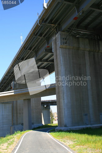 Image of Road Under the Freeway Ramps