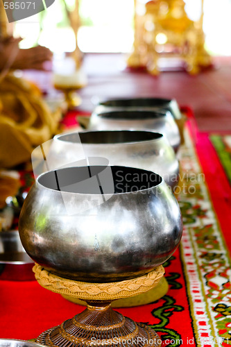 Image of Interior of a Buddhist temple in Thailand - travel and tourism.