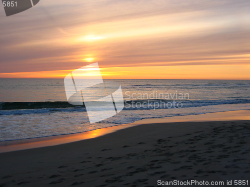 Image of Sunset at Orre beach in Norway