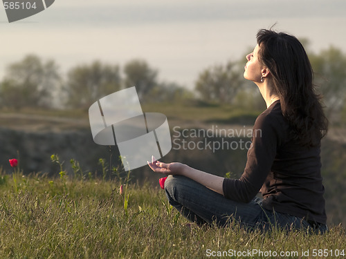 Image of Meditating woman