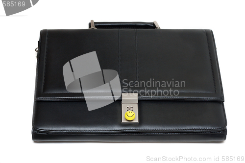 Image of Black stylish leather briefcase