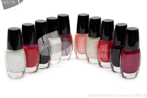 Image of Group of nail polishes