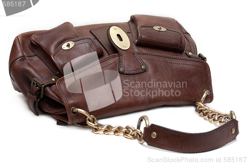 Image of Beautiful brown leather feminine bag