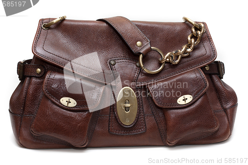 Image of Beautiful brown leather feminine bag