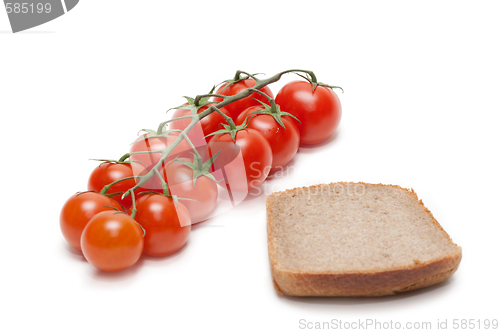 Image of Red tomatoes cherry, pumpernickel two