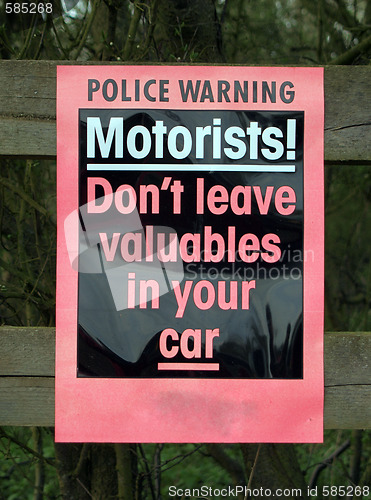 Image of Police warning sign.