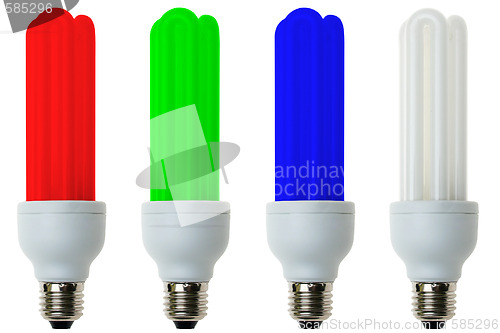 Image of RGB fluorescent light bulbs