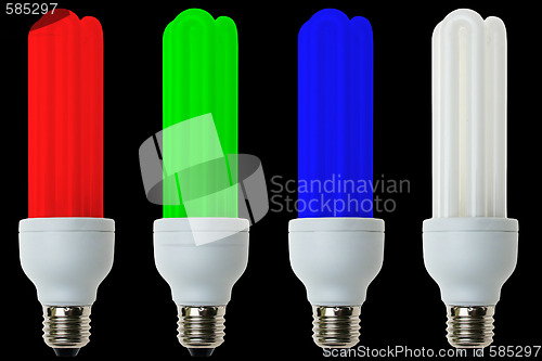 Image of RGB fluorescent light bulbs