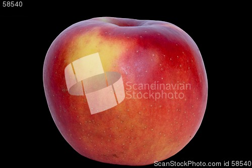 Image of Red apple isolated on black background with clipping path