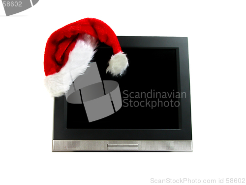 Image of Santa's hat on a computer screen