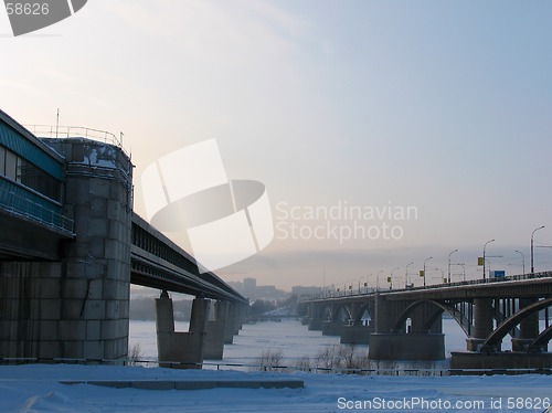 Image of Subway bridge over river Ob