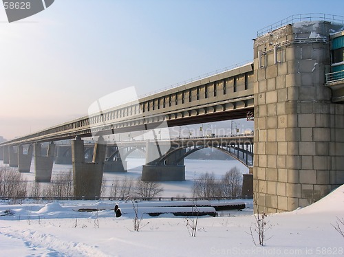 Image of Subway bridge over river Ob