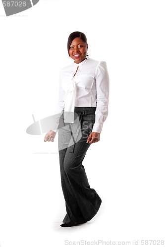 Image of Happy African business woman