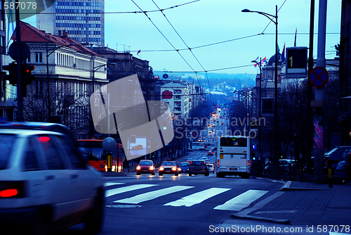 Image of Evening Belgrade cityscape