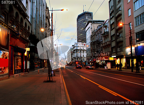 Image of Evening Belgrade cityscape