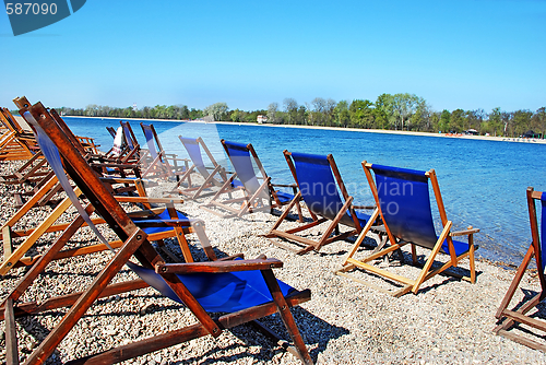 Image of Blue folding chairs