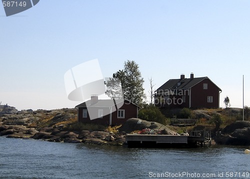 Image of Red wooden houses