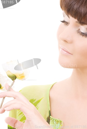Image of woman with flowers