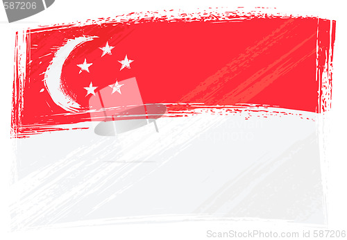 Image of Grunge Singapore flag