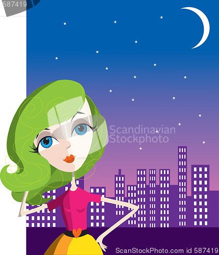 Image of City Girl at Night