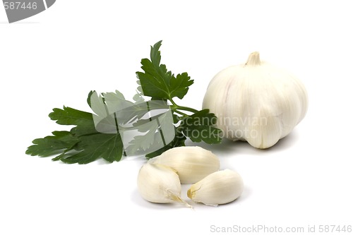 Image of garlics with parsley