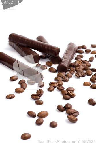 Image of chocolate bars and coffee