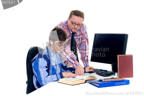 Image of Teenager student doing homework