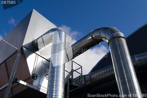 Image of metallic ventilation ducts