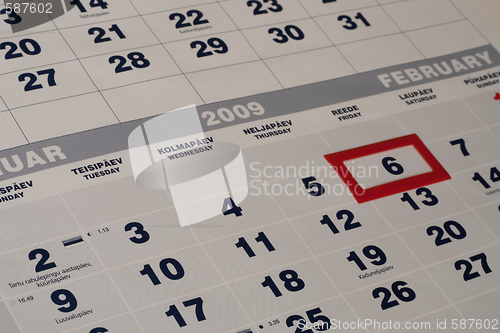Image of Calendar sheet