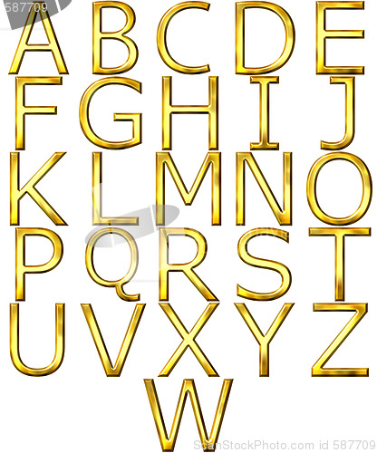 Image of 3D Golden Alphabet