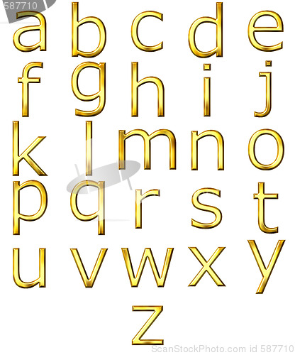 Image of 3D Golden Alphabet