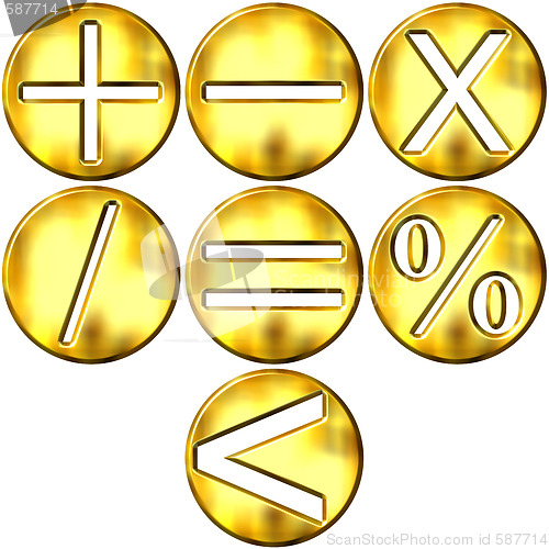 Image of 3D Golden Math Symbols