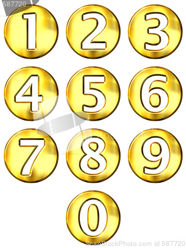 Image of 3D Golden Framed Numbers