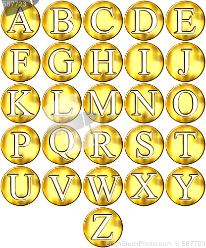 Image of 3D Golden Framed Alphabet