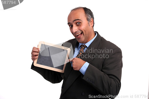 Image of businessman with board