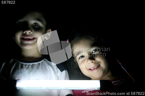 Image of children portrait with light