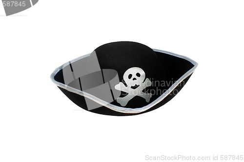 Image of Pirate hat with skull isolated