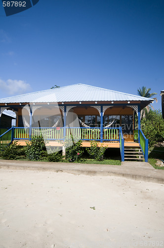 Image of hotel cabanas beach hammocks Corn Island Nicaragua