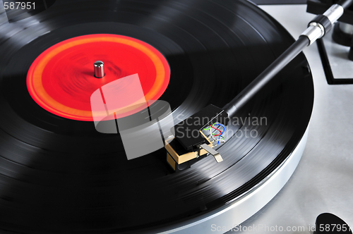 Image of Record on turntable