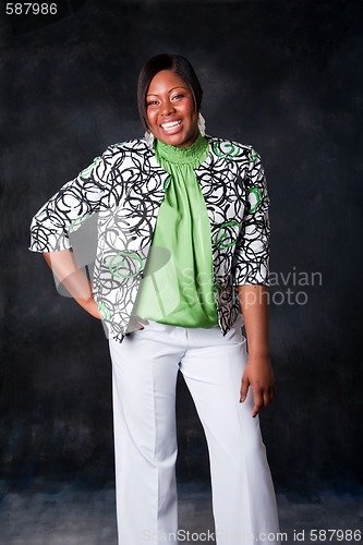 Image of Beautiful African woman laughing