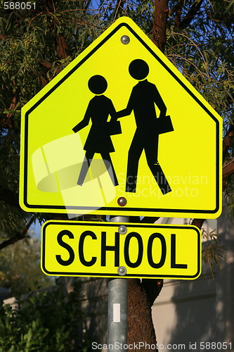 Image of School Crossing Road Sign