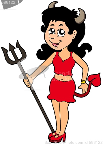 Image of Cartoon devil girl