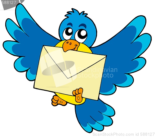 Image of Cute bird with envelope