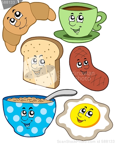 Image of Cartoon breakfast collection