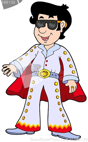 Image of Cartoon Elvis impersonator