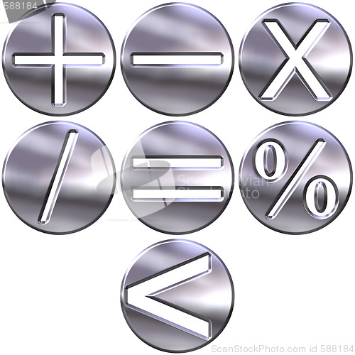 Image of 3D Silver Math Symbols