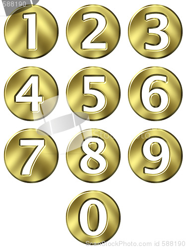 Image of 3D Golden Framed Numbers