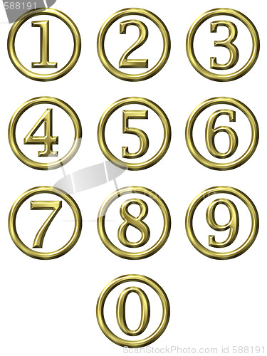 Image of 3D Golden Framed Numbers