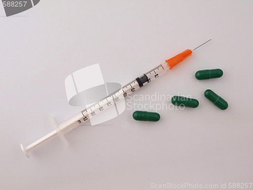 Image of Hypodermic syringe and needle