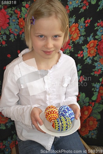 Image of girl with easter eggs